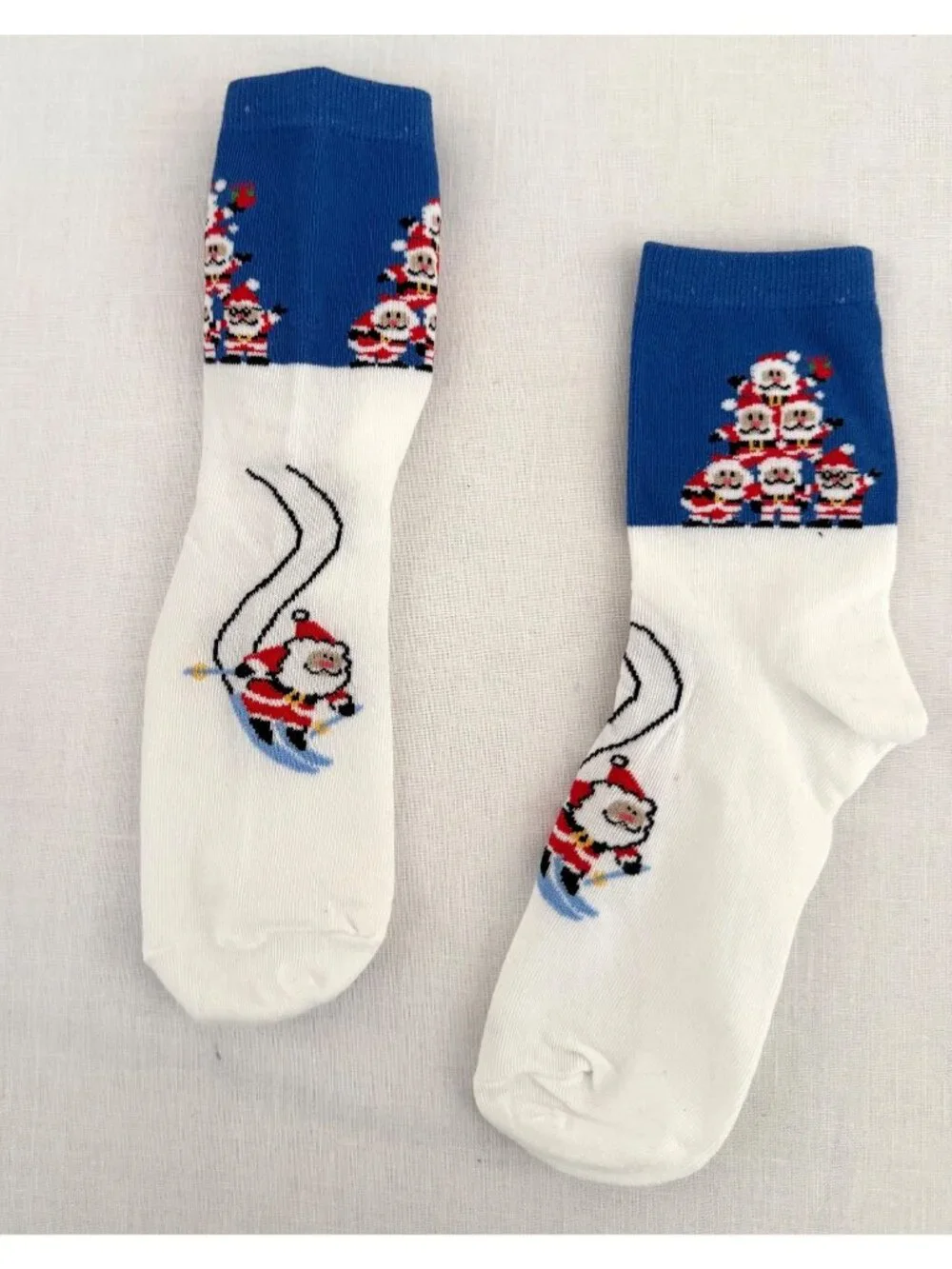 5 Pair Christmas Santa Socks Womens One Size Holiday Gift Set Celebrate